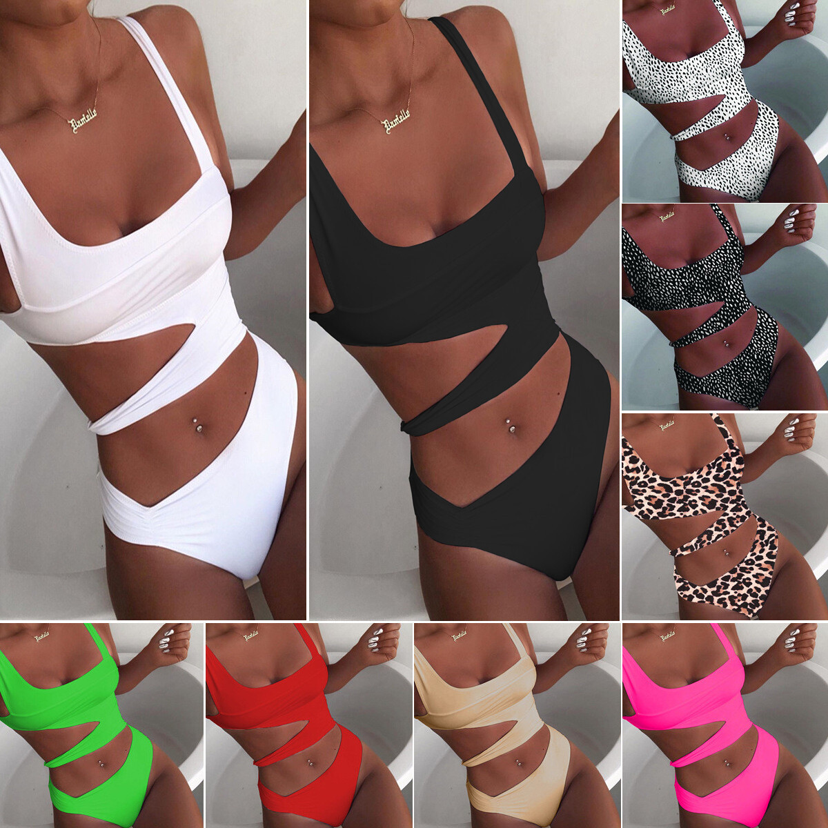 One-piece Swimsuit Solid Color  Swimsuit