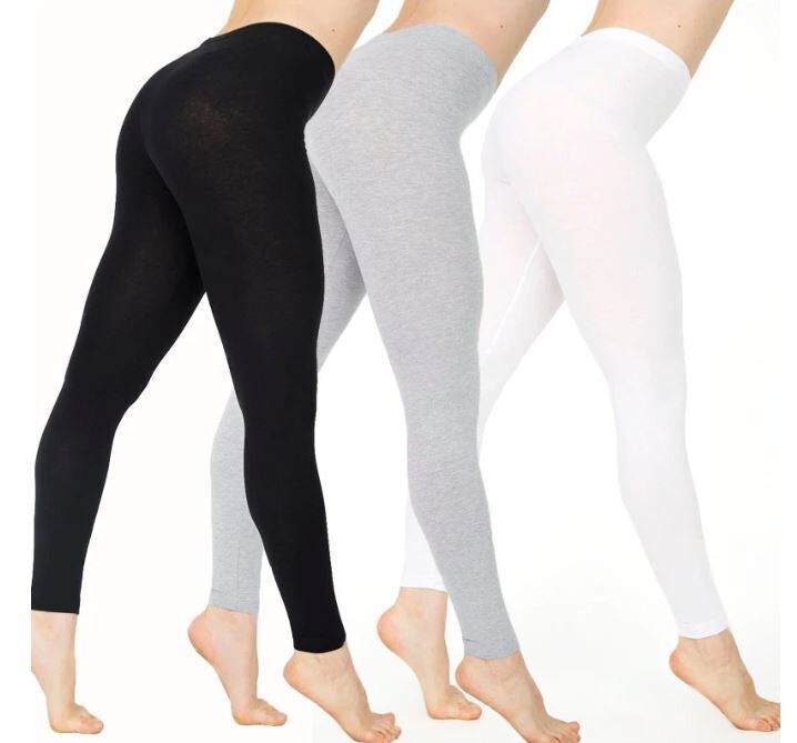 XS to XXXL Stretch Leggings Women Elastic Black Gray White