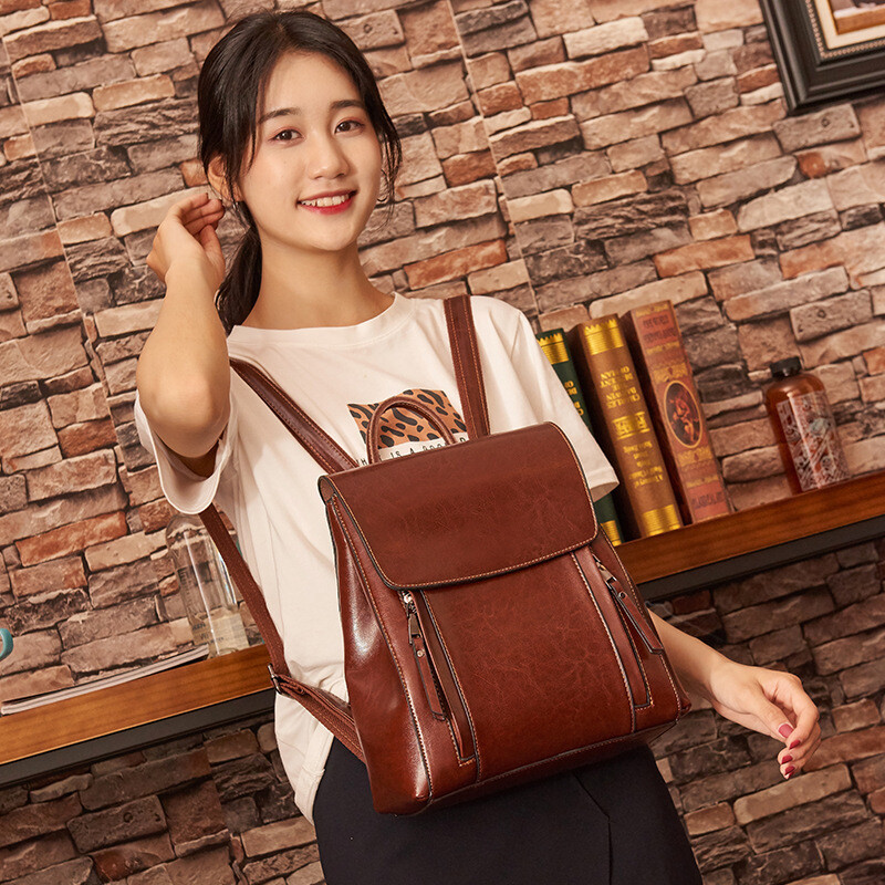 New Leather Women's Bag Casual Messenger Bag Leather Shoulder Bag Trendy Bag