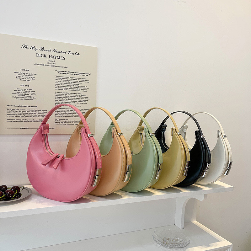 Korean Trend Moon Bag Fashion Crescent Bag Trendy  Armpit orHand-held