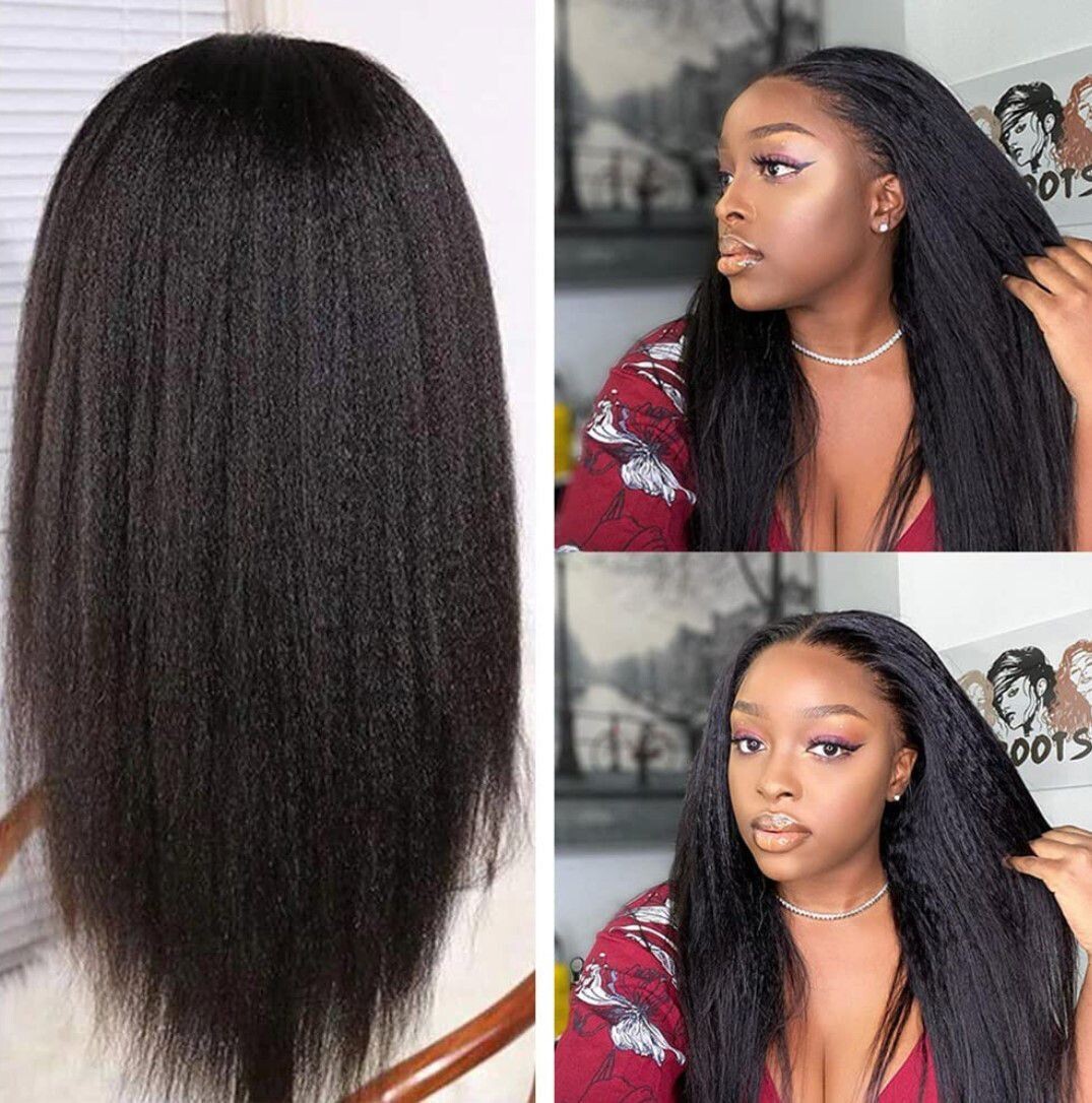 Women's Wigs  Long Straight Hair Yaki  Fiber  Straight Wig