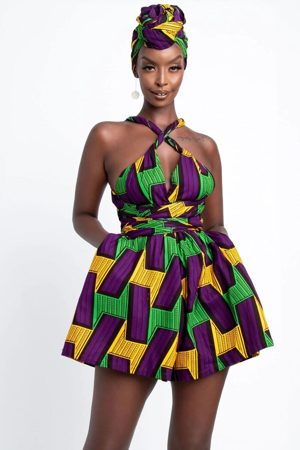 Versatile African Style  prints  Jumpsuit Shorts