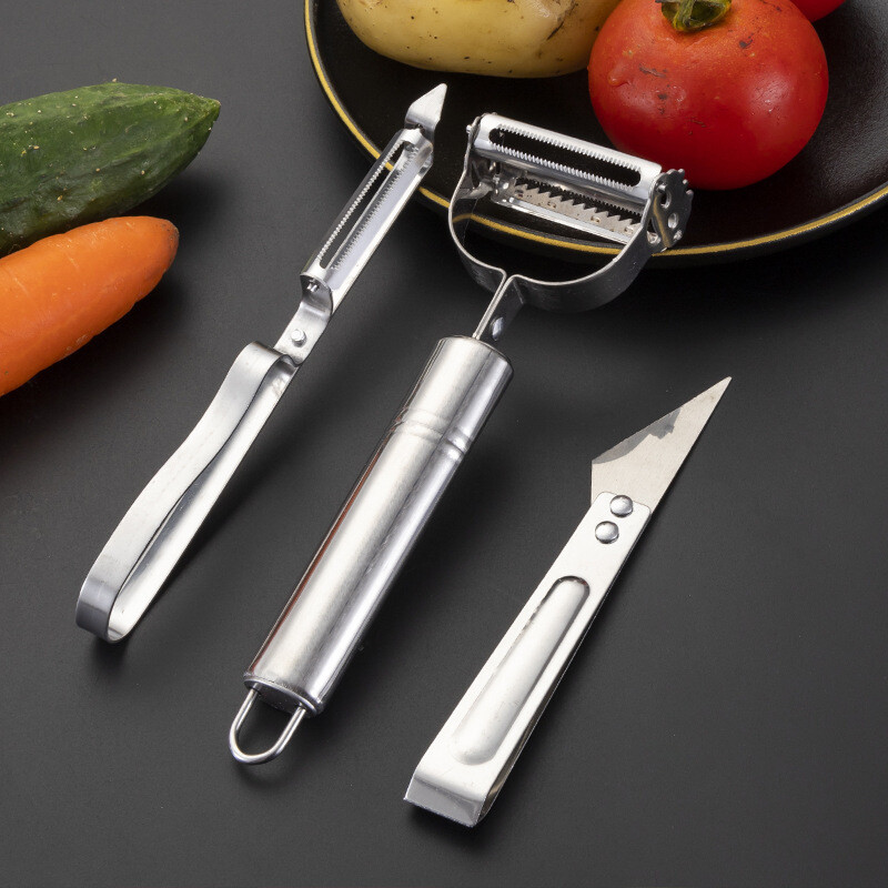 Stainless Steel Peeling Knife Three-piece Set Household Three-in-one Kitchen Three-piece Set