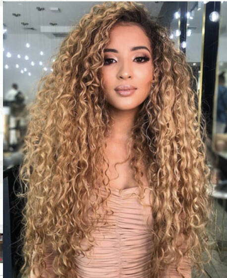 Shakira Lace Front Long Curly Gradient Color Wig