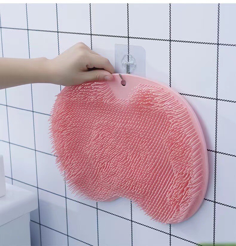 Back Bath Scrubbing  Brush Great Suction  Non-slip Silicone Massage Mat
