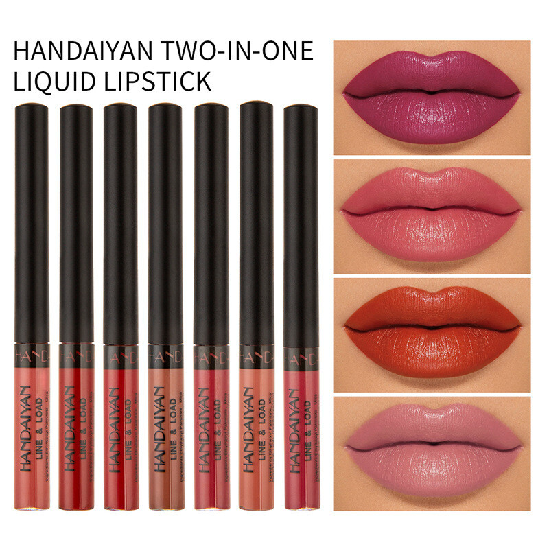 Velvet Matte Matte Texture Lip Gloss That Lasts Not Easy To Fade Lip Liner Lip Gloss Dual-use