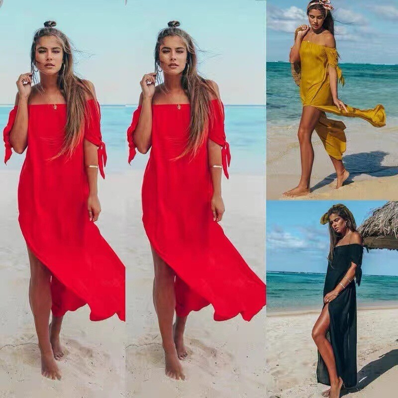 Women's Beachwear Long Top Off Shoulder  dress