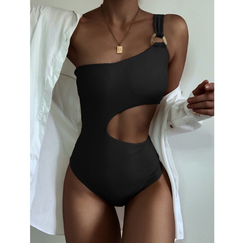 Summer Women's Sexy Waist Cut Single-shoulder Strap