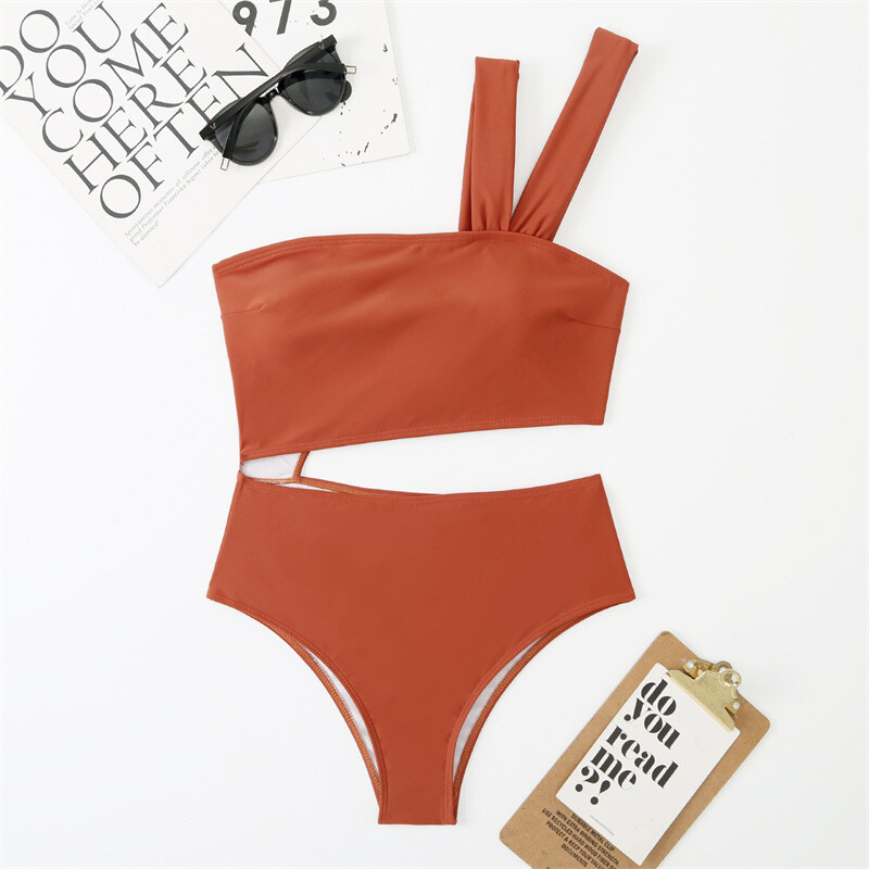 New Sexy One-piece One-shoulder  Slimming  Swimsuit