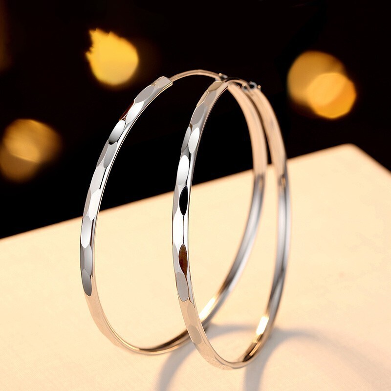 Sterling Silver Women's Big Hoop Earrings