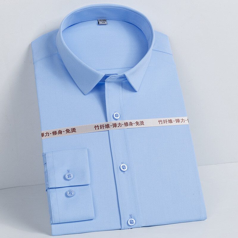 Bamboo Fiber Men's Long-sleeved Non-ironing Professional Shirt