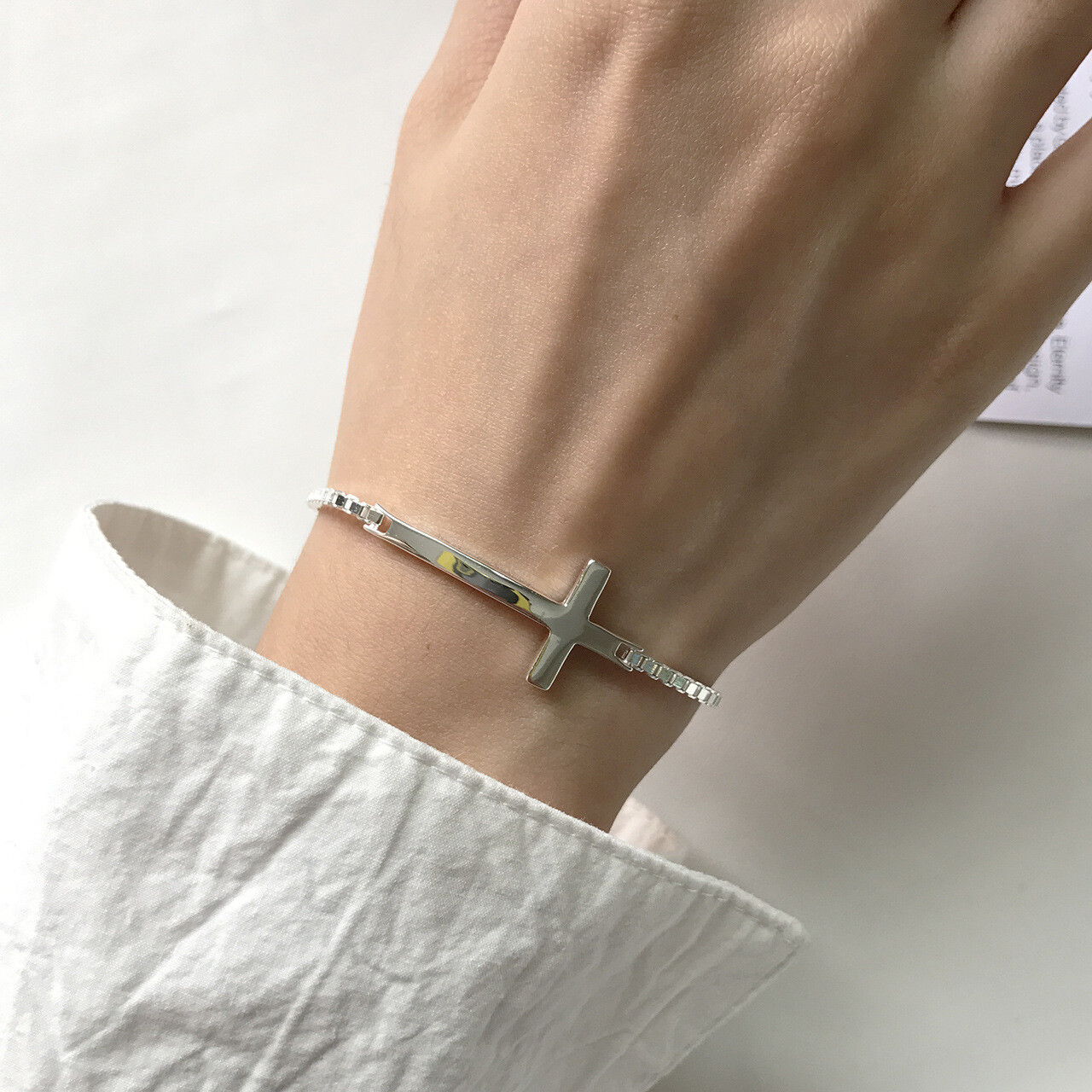 Sterling Silver Cross Bracelet