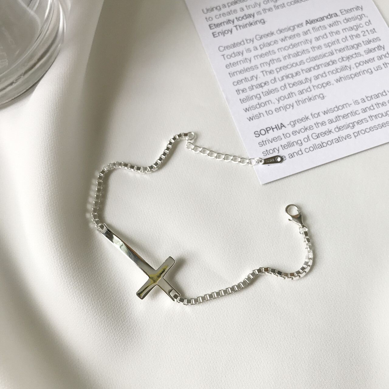 Sterling Silver Cross Bracelet