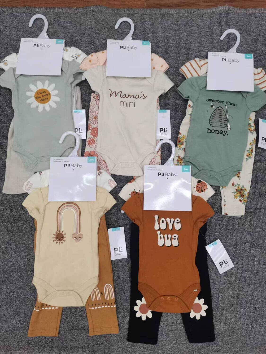 Cotton Short-sleeved New born Romper Three-piece Set 0-1 Year Old Baby