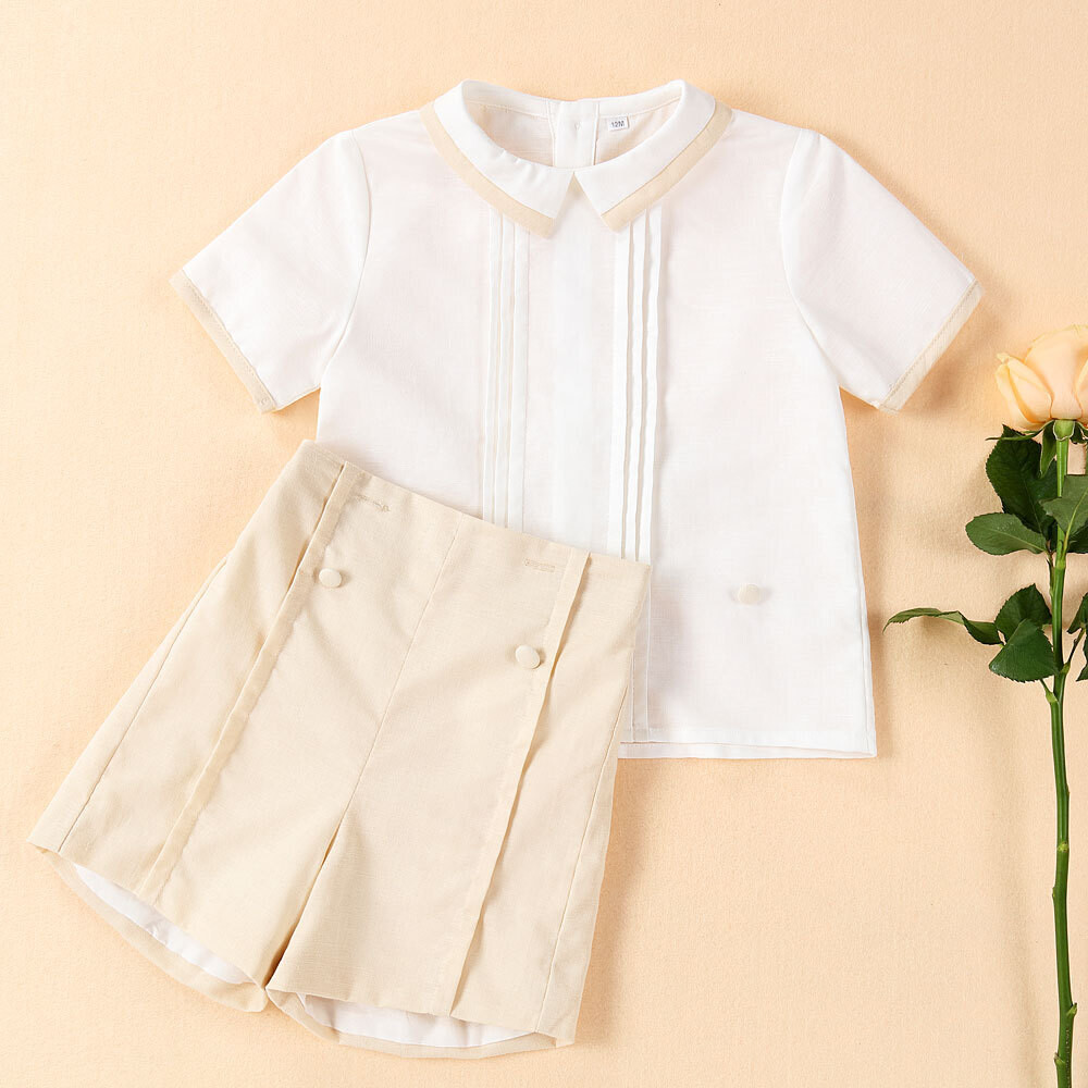 Boys Suit British Style Cotton And Linen Two-piece High-end Children's Clothing