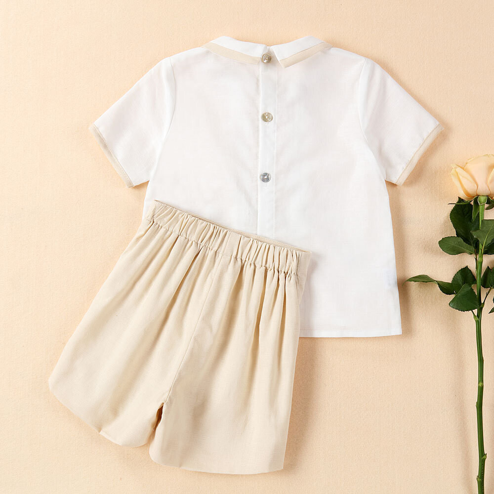 Boys Suit British Style Cotton And Linen Two-piece High-end Children's Clothing