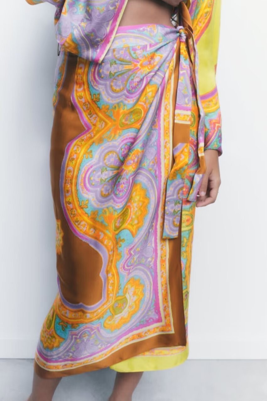 Summer Printed Sarong Skirt