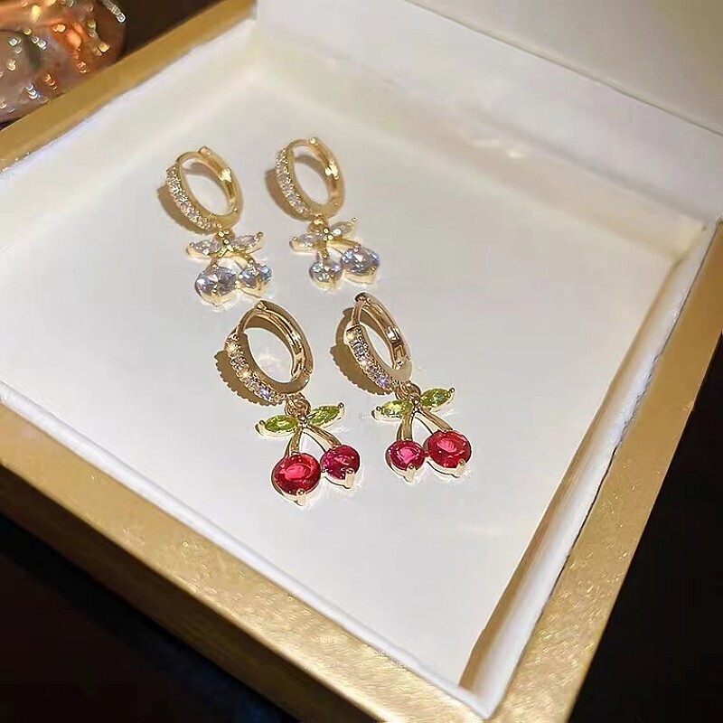 925 Silver Cherry Design Earrings