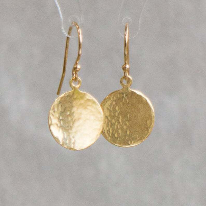Twisted  Hammered Small Round Earrings