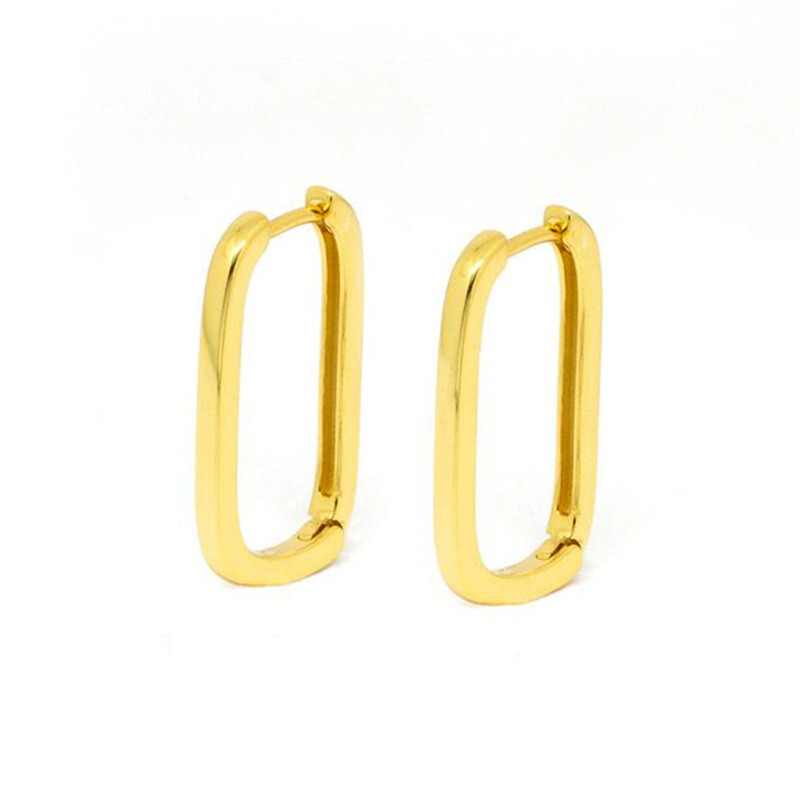 925 Silver Geometric Oval Earrings Earrings