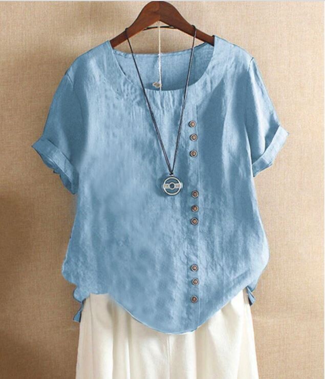 Cotton Linen Shirts for Women Summer Fashion