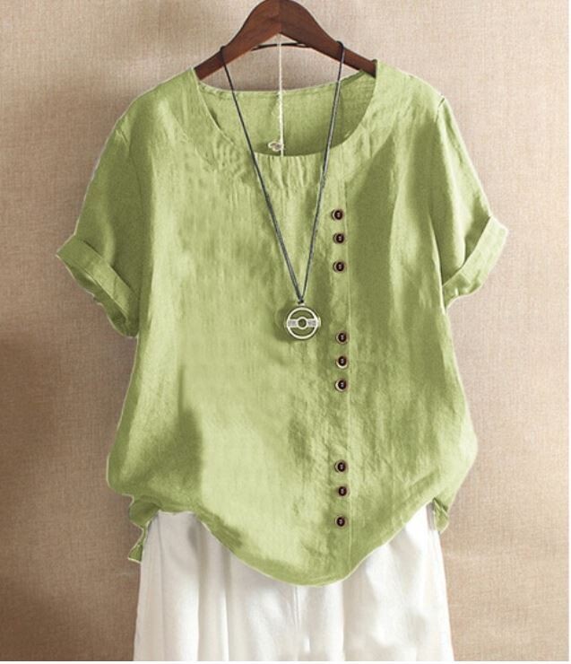 Cotton Linen Shirts for Women Summer Fashion