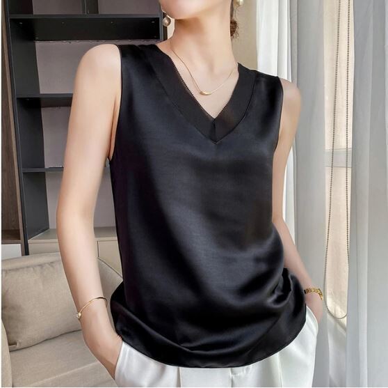 Silk Camisole Ladies Satin V-Neck Mulberry Silk