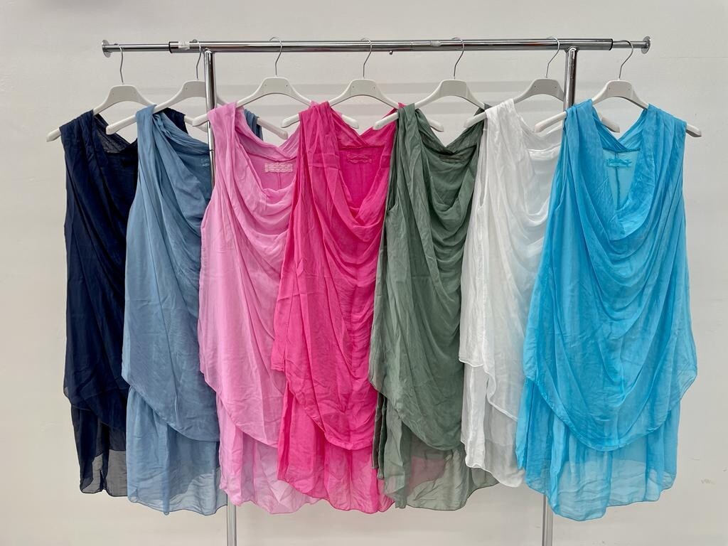 Crawl Neck Italian Silk Top