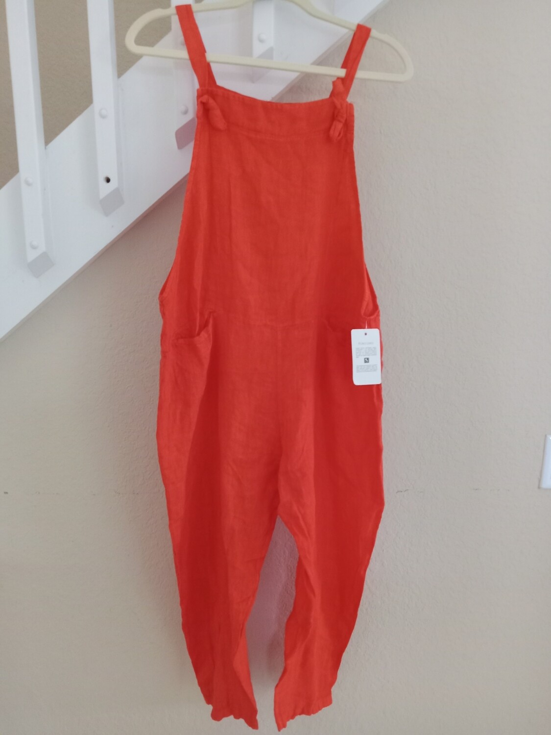 Linen Burnt Orange Jumpsuit