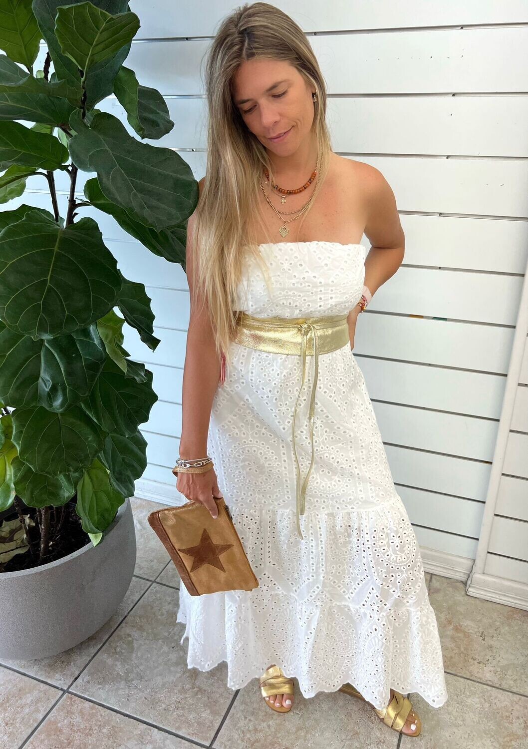 Sangallo English Embroidered Dress Strapless