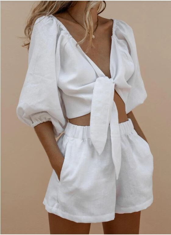 Front Tied Pants Set