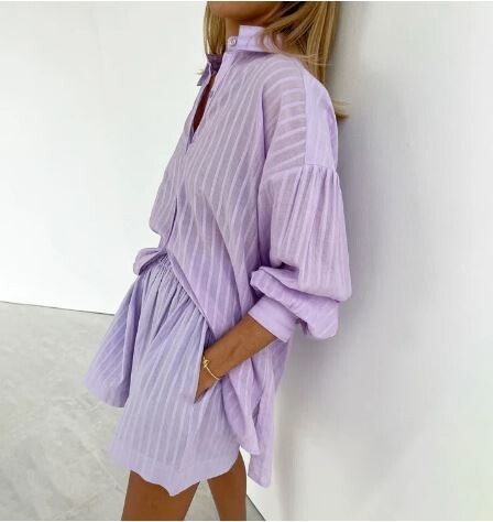 French Jacquard High-waisted Shorts Casual Suit