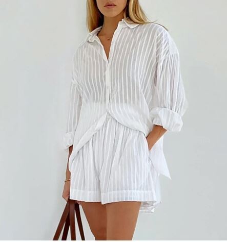 French Jacquard High-waisted Shorts Casual Suit