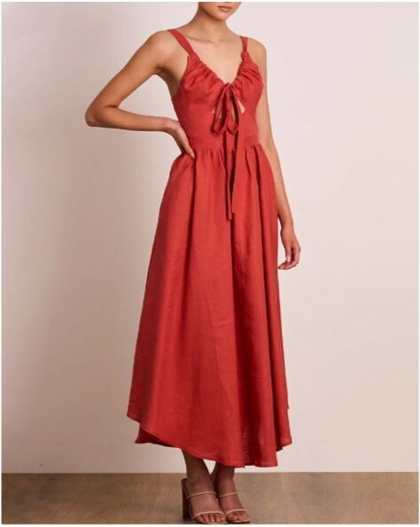 V-Neck Chic Tie Front Dress