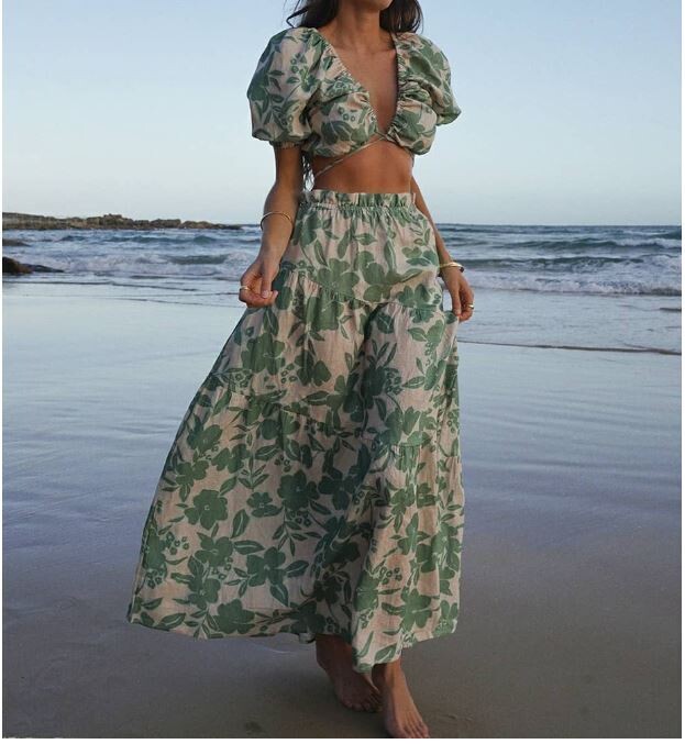 2023 Summer Floral Prints Two-Pieces Set