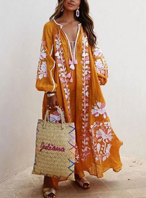Oversize Boho Printed Maxi Dress
