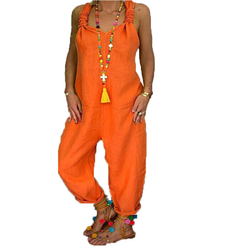 One-piece Overalls Linen cotton