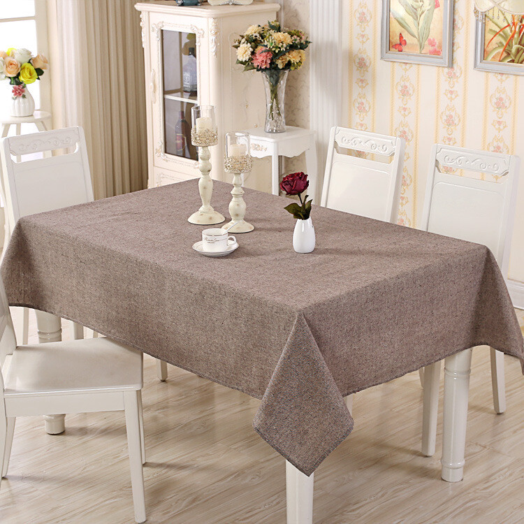 Modern Minimalist Yarn-dyed Cotton And Linen Plain Color Rectangular Tablecloth