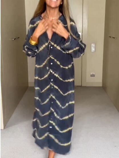 Boho Stripe Long Sleeves Dress