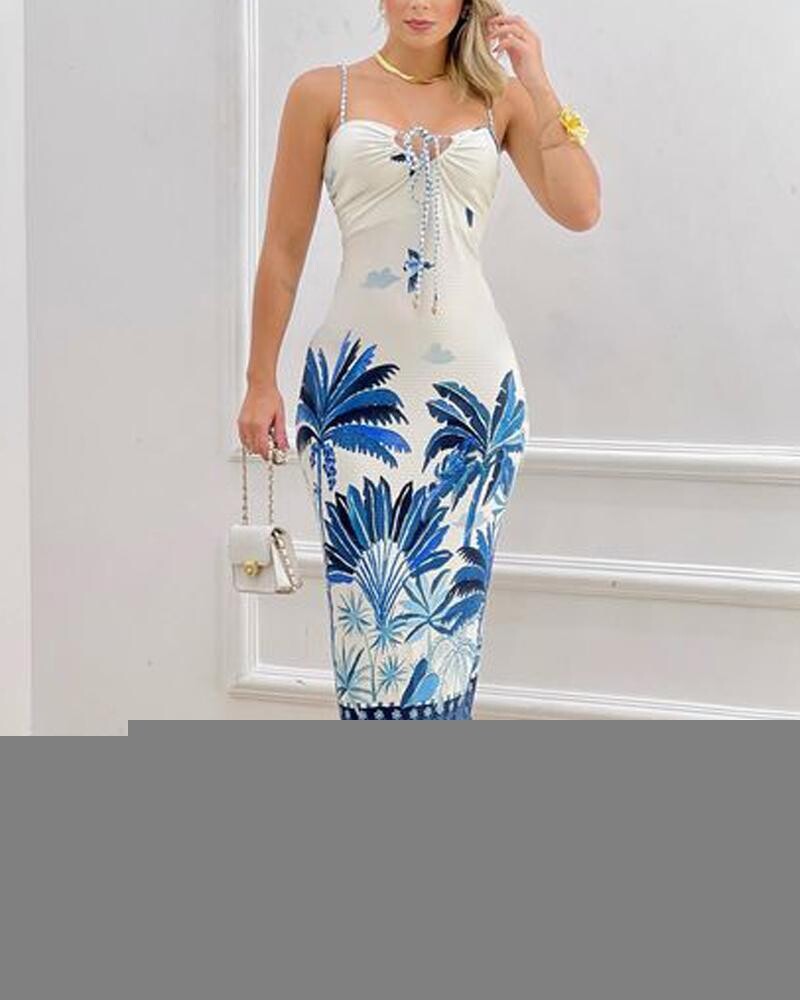 Strappy Print Dress