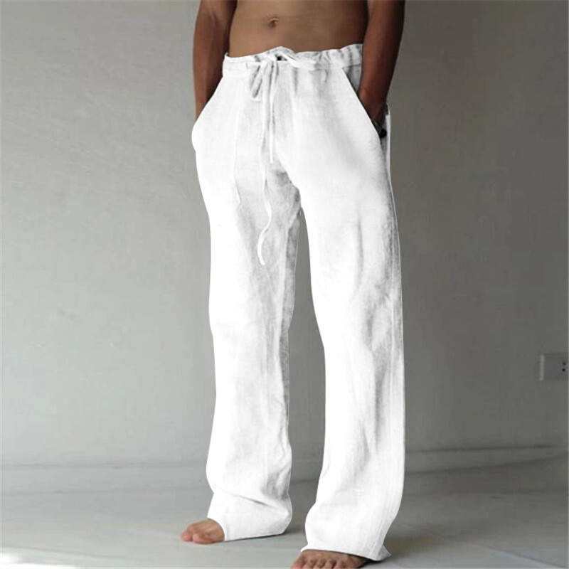 Linen Casual Solid Color Thin Section Linen Men's Trousers