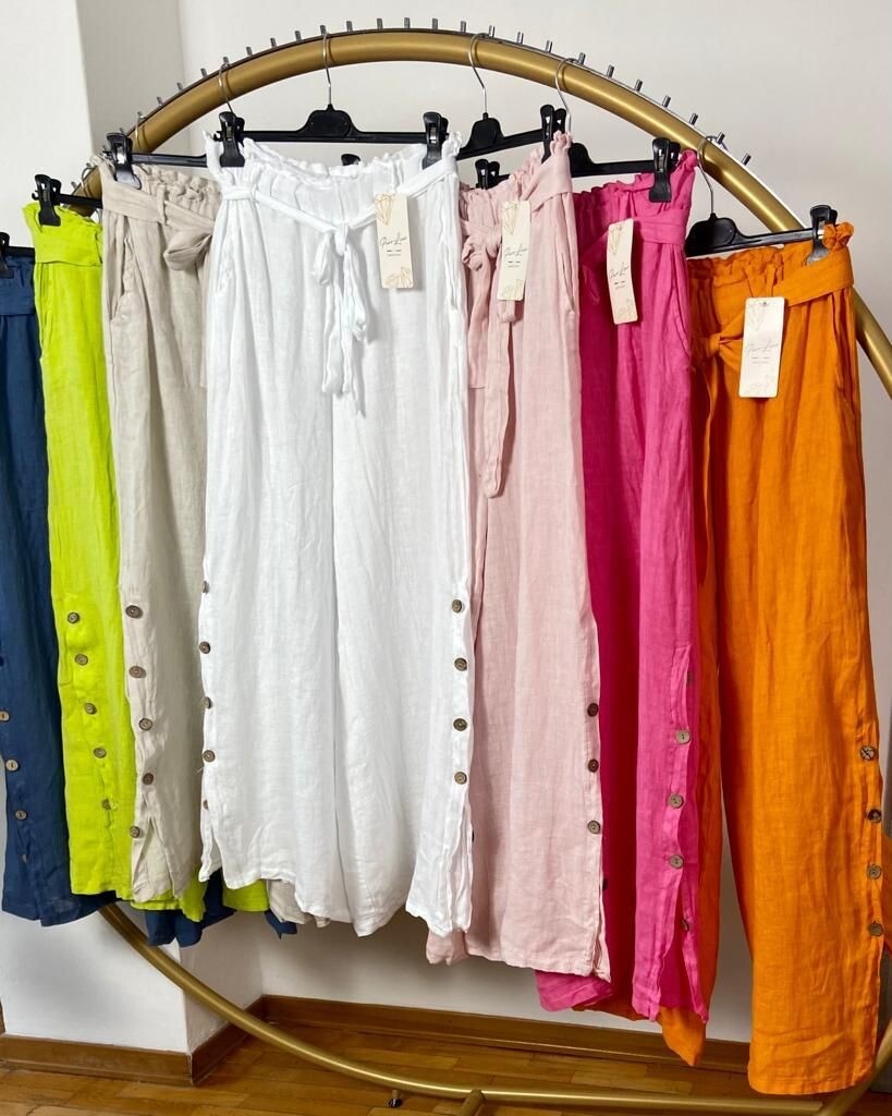 Linen Button Open Sides