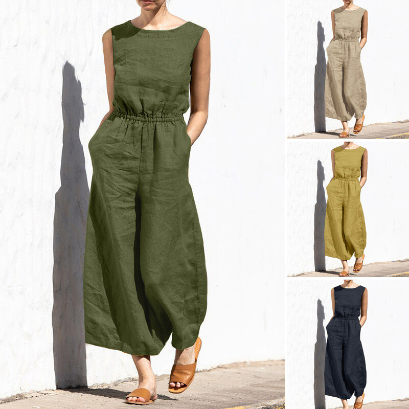 Sleeveless  Casual Loose-fitting Stylish Jumpsuit