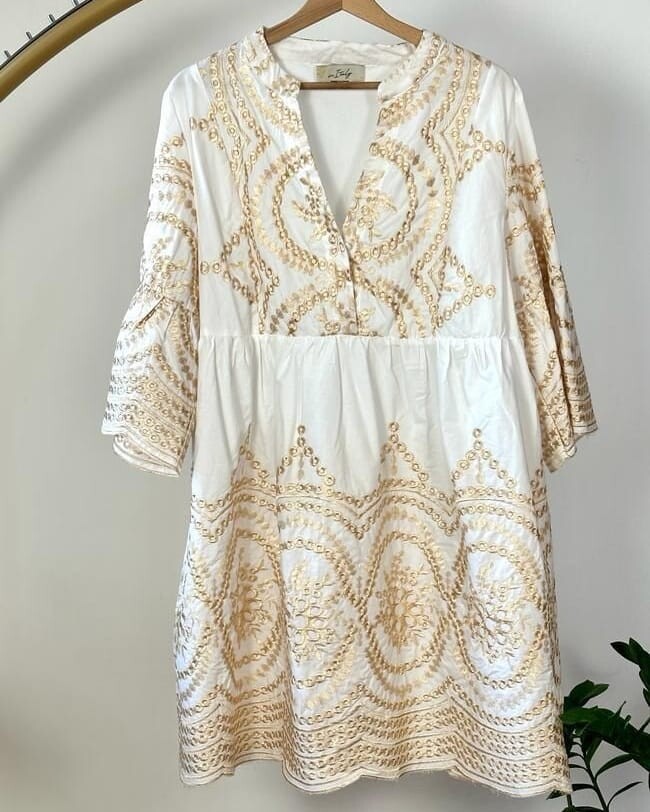 Beautiful Gabriela Gold or Silver Accent Dress (Out of Stock)