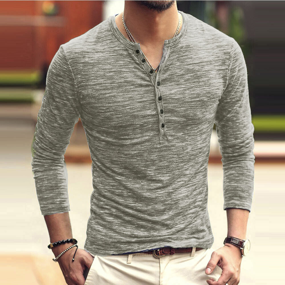 Henley Casual Slim Fit  Shirt