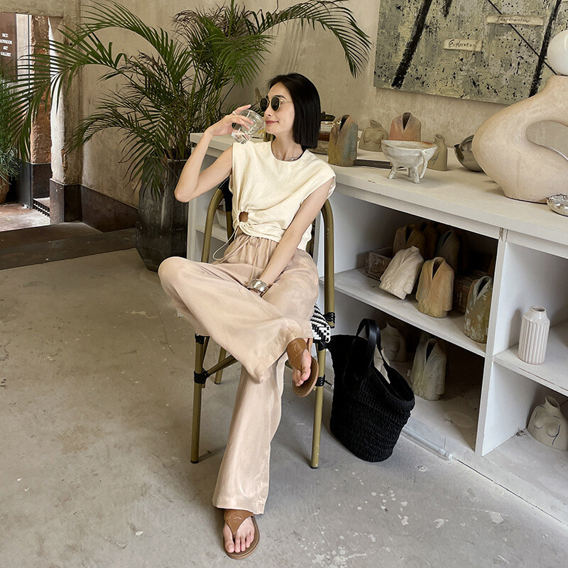 GRACETINA Straight Wide-leg  Pants Women