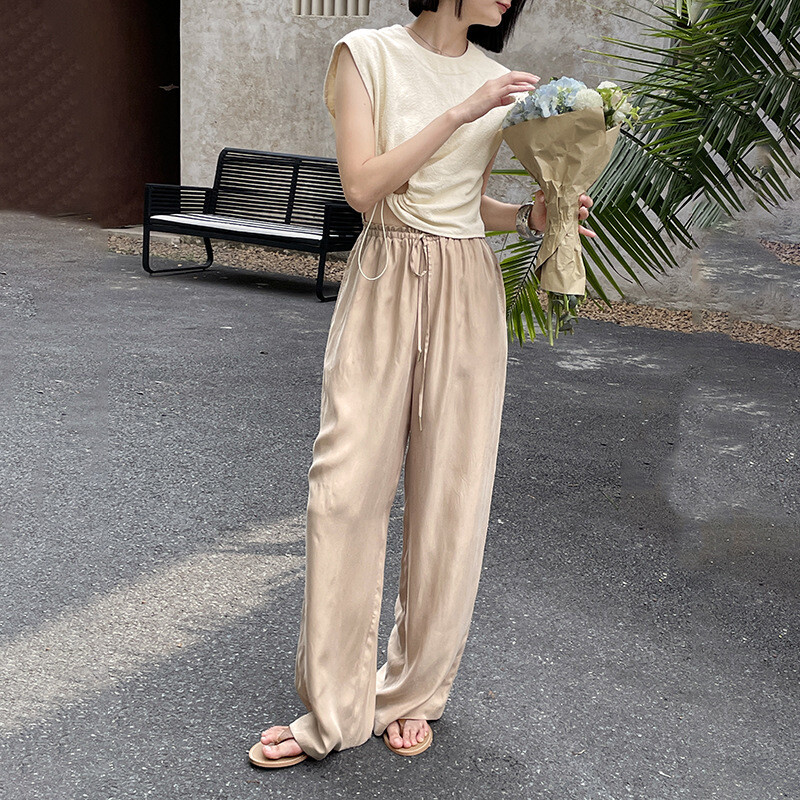 GRACETINA Straight Wide-leg  Pants Women