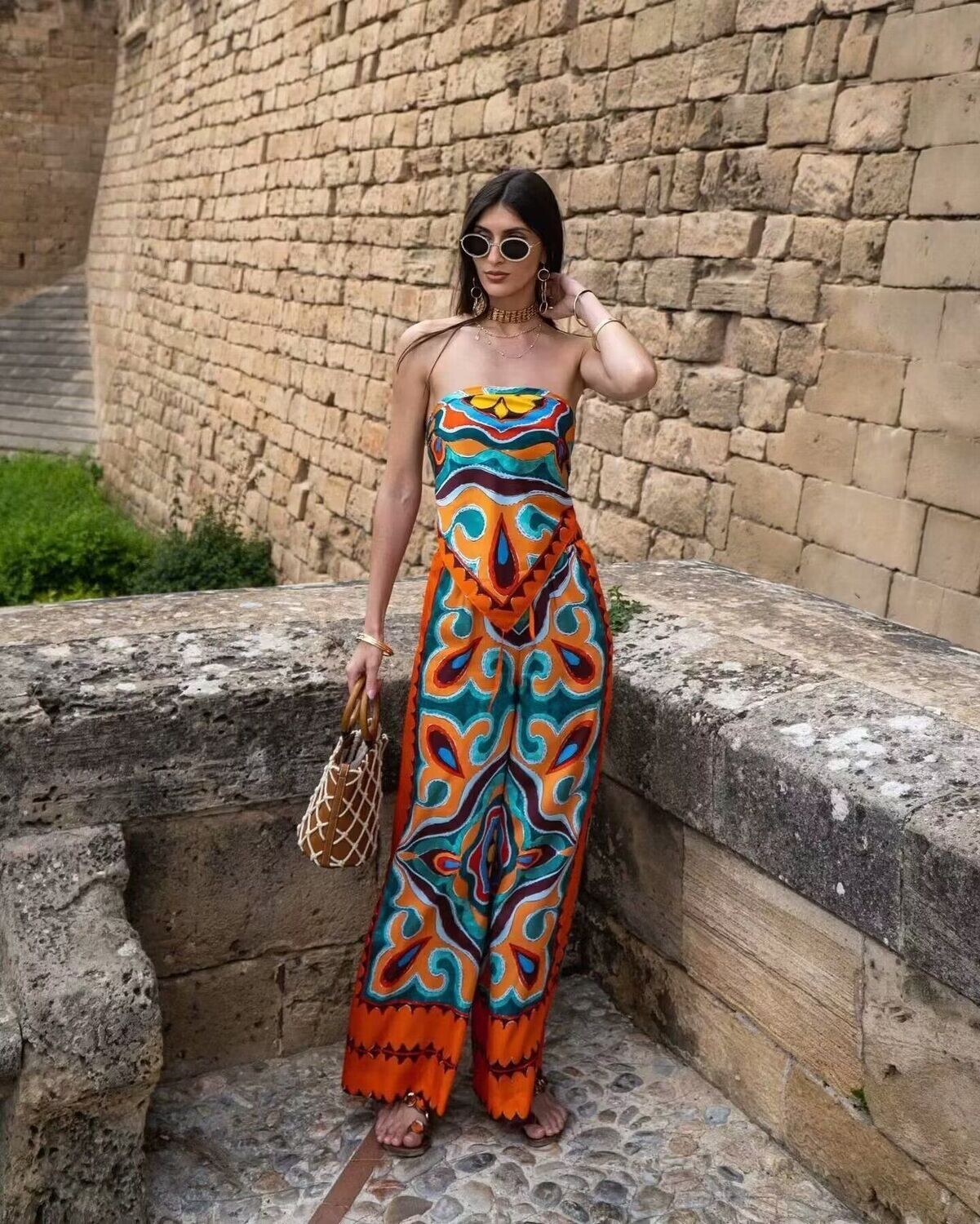 ZAURA Bandana Top and Pants Set