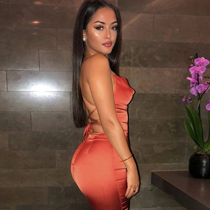 Sexy Nightclub Satin  Dress