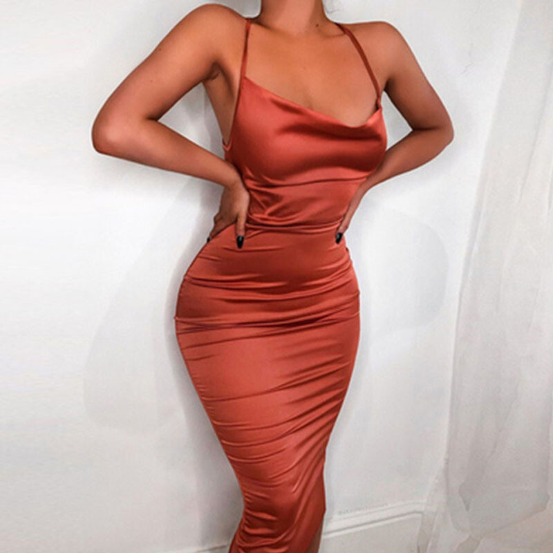 Sexy Nightclub Satin  Dress